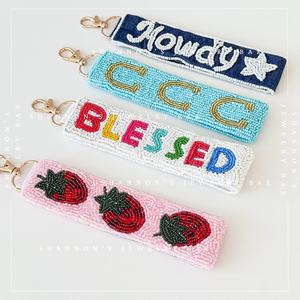 ALI FASHION ART Hand Embroidered Fruit Pattern Woven Felt Carabiner Keychain Eco-Friendly Customizable <b>Bag</b> <b>Charm</b> - Product Image 4