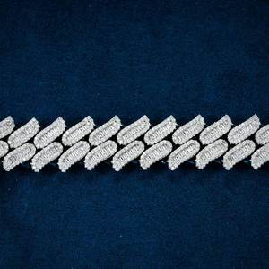 Luxury VVS Moissanite Diamond Baguette Cut Channel Setting 925 Sterling Silver Party wear Wrist Wear Bracelet For <b>Men</b> Women - Product Image 2