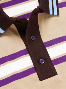 Camiseta Personalizable de Manga Corta con Tejido Fino, Puños y Cintura Acanalados, 4 Botones, Tacto Suave, 100% Algodón Transpirable - Product Image 4