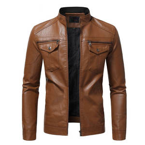 OEM New Casual <b>Leather</b> Boomber <b>Jacket</b> <b>Men</b> Custom Logo Design Wholesale Blank Pure <b>Leather</b> Plus Size <b>Men's</b> <b>Jackets</b> - Product Image 2