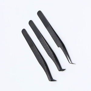 Pinzas de Acero Inoxidable de Color Negro para Extensión de Pestañas, Herramienta de Aislamiento con Punta Puntiaguda, Maquillaje, Arte de Uñas - Product Image 4