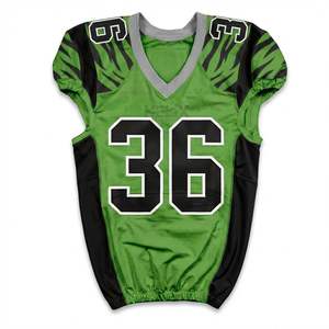 Jersey Profesional de Fútbol Americano Gris con Cuello Rojo, Sublimación Personalizada, Uniforme Deportivo Clásico de Gridiron - Product Image 4