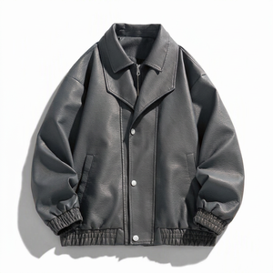 Veste en cuir pour homme sur mesure, style boutonné, avec corps en cuir, broderie personnalisée, patch en chenille et intérieur matelassé - Product Image 4