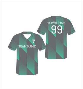 เสื้อเบสบอลแบบยูนิเซ็กซ์สีเขียวเทา ลายเรขาคณิต คอวี แขนสั้น ระบายอากาศได้ดี ผลิตจากโพลีเอสเตอร์ ทรงปกติสำหรับผู้ใหญ่ - Product Image 3