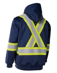 Sudadera de Seguridad de Alta Visibilidad con Cremallera, Reflectante, Certificada CE, de Poliéster Antidesgarro, para Trabajo y Construcción - Product Image 3