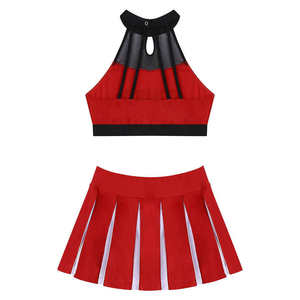 Conjunto de Top Corto y Falda Plisada con Pedrería Personalizada para Uniforme de Animadoras, Ropa Deportiva para Equipos Juveniles y Adultos - Product Image 5