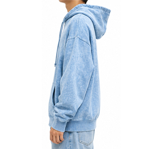 Wholesale Vintage Acid Wash <b>Quarter</b> <b>Zip</b> <b>Sweatshirt</b> Men <b>Women</b> Unisex Heavyweight Fleece Streetwear Custom Embroidery Manufacturer - Product Image 3