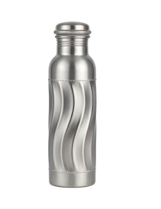 ขวดโลหะสีเทาเคลือบเงา รูปทรงโค้งมน ขวดทองแดงทำมือขายดี - Product Image 3