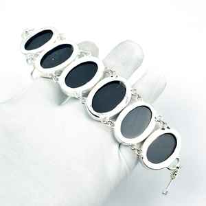 Pulsera de ópalo azul australiano ovalada, plata de ley 925, hecha a mano, estilo bohemio, pulsera de ópalo natural para mujer - Product Image 6