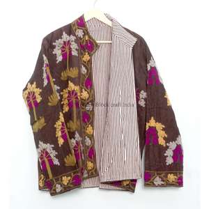 Chaqueta de algodón cotrize hecha a mano, ecológica, de estilo playero, para invierno, informal, para mujer, con cierre de botones y bordado floral. - Product Image 5