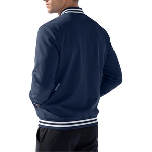 Chaqueta Varsity Negra y Blanca para Hombre, Corte Regular, Estilo Otoñal, Cierre de Cremallera, Cuello Camisero, Forro Polar, Algodón y Poliéster - Product Image 6