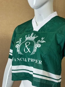 Maillot de hockey sur glace personnalisé en mesh pour femme, sublimation, réversible, vert et blanc, uniforme d'équipe, service OEM - Product Image 3