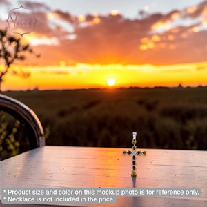 [Sheri Jewels] Eye Catching Cross Style 18K Solid Gold Natural Yellow Diamond Pendant for Women - Causal Wear - Product Image 3