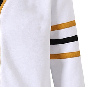 Cardigan blanc Alpha Phi Fraternity, bordure dorée et noire, boutons sur le devant, manches longues, pull pour homme, tricoté en acrylique, col en V, style universitaire - Product Image 6