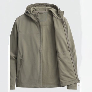 Chaqueta cortavientos con capucha para hombre, con logo personalizado, cierre completo, impermeable, para senderismo, producto único. - Product Image 5