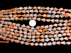 Rutilated Quartz 12mm-14mm Faceted Nugget Bead Natural Multi Red Rutile <b>Step</b> Cut Tumbled Semiprecious Gemstone Beads For Jewelry - Product Image 2