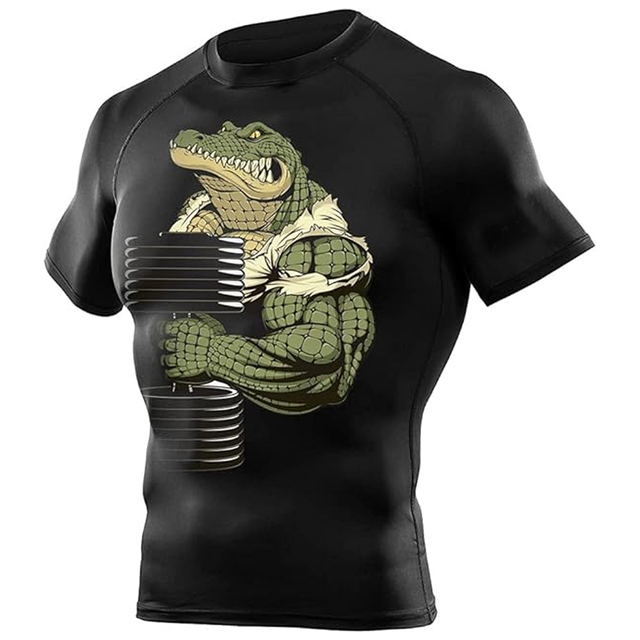 Sublimation Short Sleeve Rash Guard Custom Compression Athletic Workout Sport T Shirt For Men