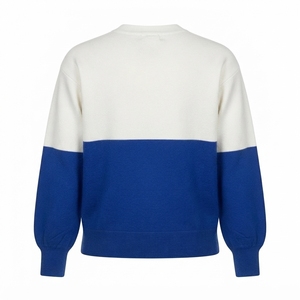 Soft 100% Cotton Fleece Breathable Blue White Chenille Embroidery Sorority Sweater Women Cardigan <b>Custom</b> V-neck College Greek - Product Image 2