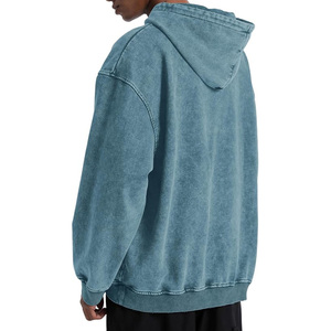 Oversized Hoodie <b>Men</b> <b>Hoodies</b> <b>For</b> <b>Men</b> Pullover Acid Wash Hoodie Denim Hoodie Vintage Sweatshirt Heavyweight Hoodie <b>Men</b> - Product Image 3