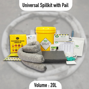 20L Universal Spill Kit with Pail | Industrial Spill Control Kit for Oil, Water & Chemical Absorbent - Product Image 2