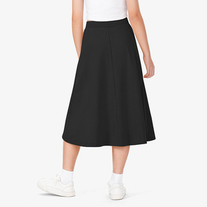 Falda Escolar Negra Tipo A para Niñas, Tejido Liso, Uniforme Escolar, Falda Larga de Color Sólido para Niñas - Product Image 3