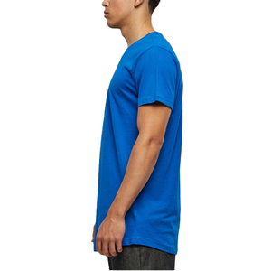 Custom <b>Men</b> Royal Blue <b>Longline</b> <b>T</b> <b>Shirt</b> Premium Cotton Crew Neck Short Sleeve Extended Length Plain Tee - Product Image 3