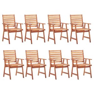 8 pz sedie da pranzo con Patio in legno massello di Acacia con cuscini di alta qualità Set di mobili da esterno - Product Image 2