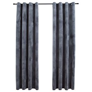 Antracite 54 "x 63" tende oscuranti in velluto con anelli Set 2 pezzi - Product Image 2