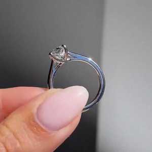 Radiant Cut Moissanite Engagement <b>Ring</b>, 2 CT White Gold <b>Solitaire</b>, 925 <b>Silver</b> Minimalist 4 Prong <b>Ring</b> - Product Image 4