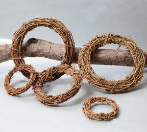 Natural Grapevine Ring from Vietnam Door Decor Base for Christmas Wedding <b>Flowers</b> Eucalyptus Pinecones and Rustic Crafts - Product Image 1