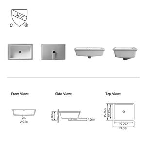 NV2292 Tamaño total 550×390×180 mm Capacidad máxima del lavabo Fondo plano Lavabo en forma de caja con pared lateral vertical - Product Image 2