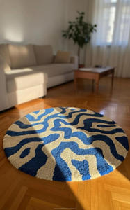 Premium Handmade Handtufted Wool Anti-Slip Rug with Geometric Pattern and <b>Thick</b> Pile for Modern Interiors Hotels and Villas - Product Image 5