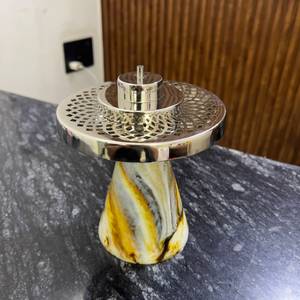 <b>Silver</b> Metal Resin Madkhan Bakhoor <b>Burner</b> Luxury Arabic Incense Holder Decorative Home Fragrance Accessory Durable Religious - Product Image 1