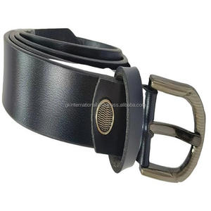 Cinturón informal de cuero genuino con acabado negro de lujo para hombres Cinturón de cuero de moda para hombres de alta calidad a precio al por mayor India - Product Image 1