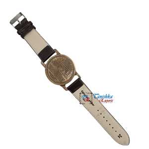 นาฬิกาข้อมือแบบเข็มทิศพร้อมหน้าปัดทองเหลืองโบราณ สายหนัง - ของขวัญวันครบรอบ/วันรับศีลล้างบาปสำหรับพ่อแม่ - Product Image 3