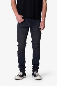 Jean en denim pour homme de haute qualité en coton, coupe skinny, marque AM Street, noir délavé, taille mi-haute, style hip-hop, respirant, streetwear, Y2K, OEM ODM - Product Image 5
