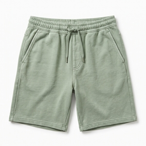 Pantalones Cortos Casuales de Verano para Hombre, de Felpa Francesa, con Cordón en la Cintura, 100% Poliéster, Logotipo Personalizado en la Parte Delantera, OEM, ODM, Venta al Por Mayor de Fábrica, MOQ Bajo - Product Image 1