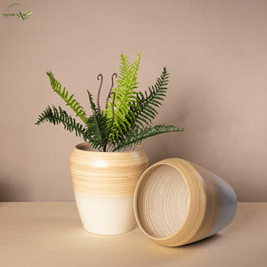 Jardinière en bambou filé artisanal - Pot de plante en bambou écologique pour la décoration intérieure et extérieure en provenance du Vietnam - Product Image 2