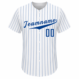 Camiseta de béisbol personalizada con rayas para jóvenes, camiseta de béisbol blanca con nombre y número del equipo, ropa deportiva transpirable - Product Image 2