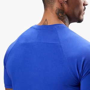 Camiseta de Manga Corta para Hombre, de Secado Rápido, Corte Ajustado, Cuello Redondo, Color Sólido, Tejido de Poliéster, Estilo Casual, Azul - Product Image 5
