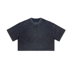 Camiseta Corta Vintage para Mujer, de Algodón, Manga Corta, Estilo Holgado, Casual, Urbana, a la Moda - Product Image 1