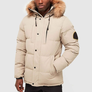 Chaqueta Parka Roja con Capucha para Hombre, Color Sólido, Tejido de Lana, Transpirable, Secado Rápido, Relleno de Poliéster, Cierre de Cremallera, Resistente al Viento - Product Image 3