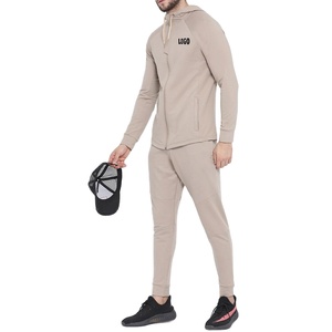 Wholesale Men's Fashion Top Quality Zip <b>Up</b> Hoodie With Matching Trousers Tracksuits set - Product Image 1