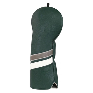 SOSH4 Customized Colors PU Leather Striped <b>Waterproof</b> Golf Headcovers with Elastic-Band Closure <b>Set</b> 3 Protective Covers Drivers - Product Image 1