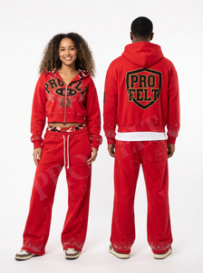 Conjunto Deportivo Cómodo de Última Moda con Detalles de Estrellas, Sudadera con Capucha y Cremallera en Rosa Camuflaje y Pantalones Holgados con Cordón - Product Image 4