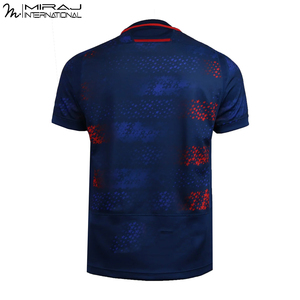 Camiseta de Rugby con Cuello en V, Secado Rápido, Precio de Fábrica, Ropa Deportiva Ligera, Diseño de Sublimación con Estrellas Rojas y Azules - Product Image 3