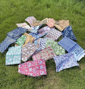 Hand Block Printed Cotton <b>Sarong</b> Lightweight Beach <b>Wrap</b> Lightweight Hand Block Printed Beach Cover Up Boho Resort Wear Outfit - Product Image 3