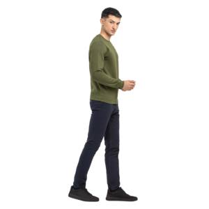 Sweat-shirt à col rond surdimensionné pour homme en molleton de coton uni de couleur personnalisée avec logo sur le devant, sweat-shirt de haute qualité et lourd - Product Image 4