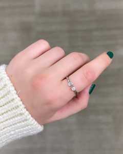 Toi Et Moi Diamond Stackable Rings 14k Solid Gold Emerald Round Lab Grown Two Stone Open <b>Gap</b> Minimalist Modern Jewelry Wholesale - Product Image 4