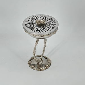 Brûleur à Bakhoor en métal doré martelé de luxe, brûleur d'encens arabe, porte-encens au charbon d'oud, décoration d'intérieur, cadeau, brûleur d'encens doré - Product Image 3